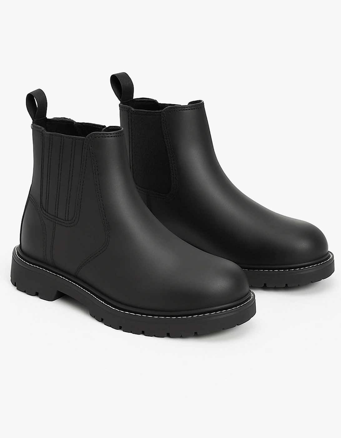 M763A Mens Leather Safety Boots Black
