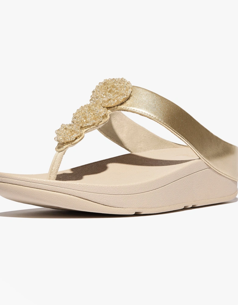 FINO BEADIE-BUTTON Womens Toe Post Sandals Platino