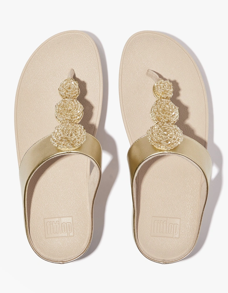 FINO BEADIE-BUTTON Womens Toe Post Sandals Platino
