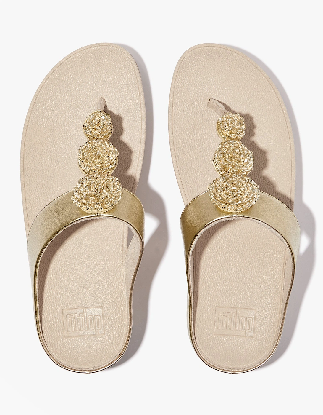 FINO BEADIE-BUTTON Womens Toe Post Sandals Platino