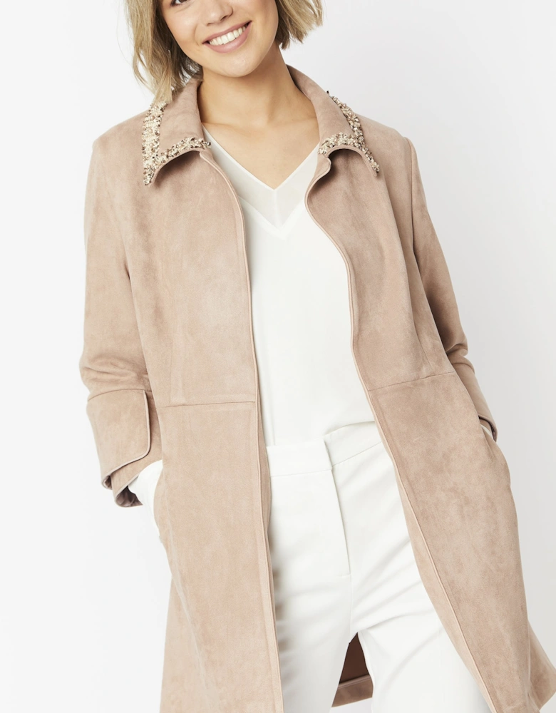Mocha Faux Suede Jacket