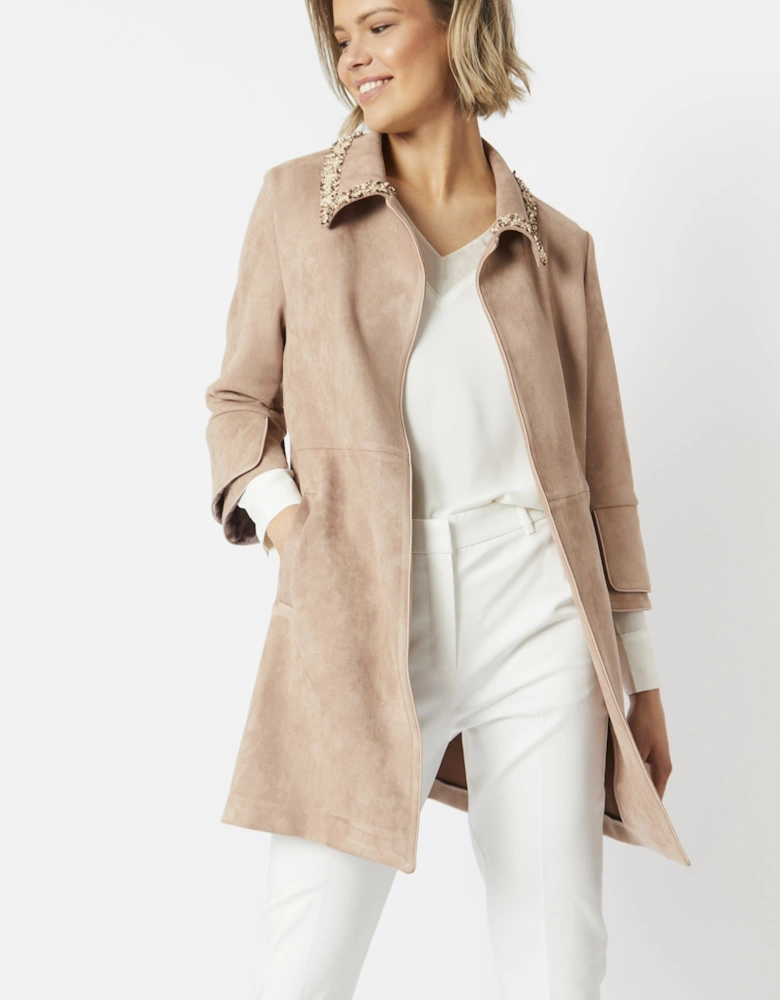 Mocha Faux Suede Jacket
