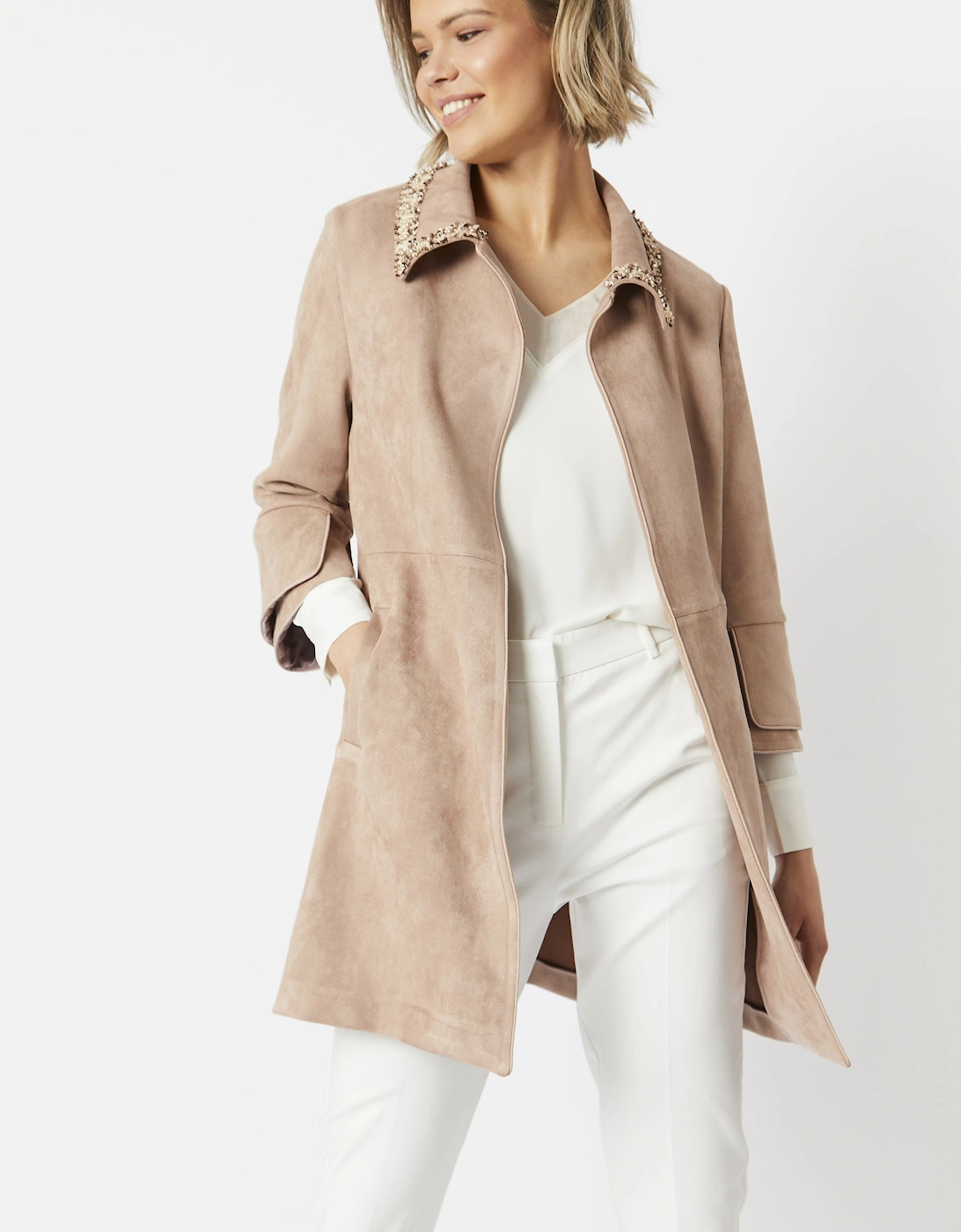 Mocha Faux Suede Jacket