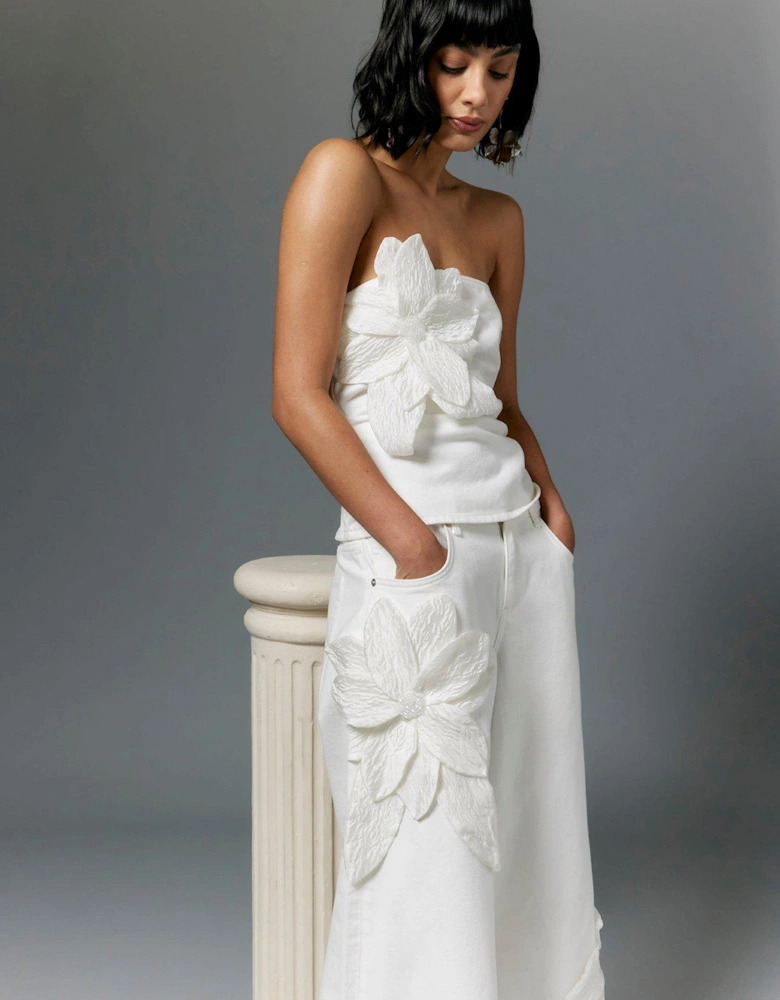 Baggy Wide Leg Jean - White
