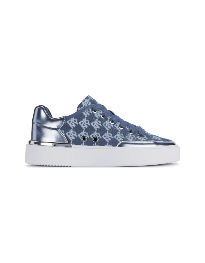 Lace Flatform Sneakers - Blue
