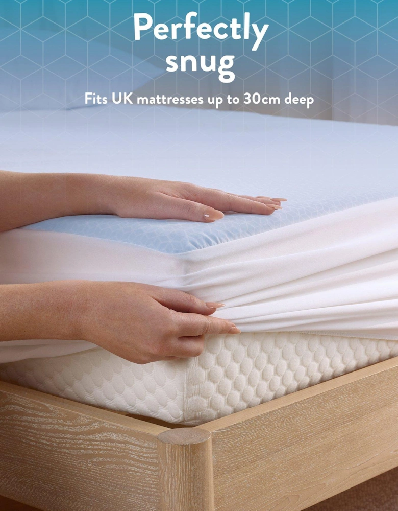Cool Summer Fitted Bedsheet, Double -Blue