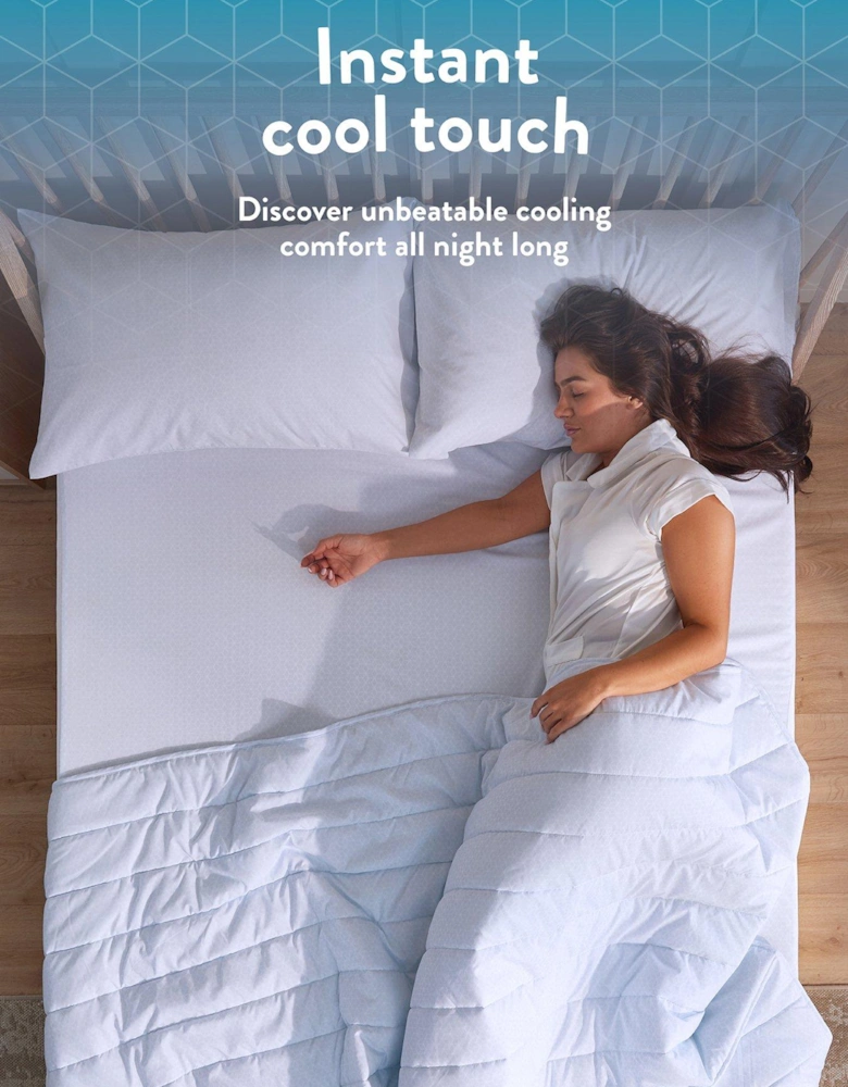 Cool Summer Fitted Bedsheet, Double -Blue