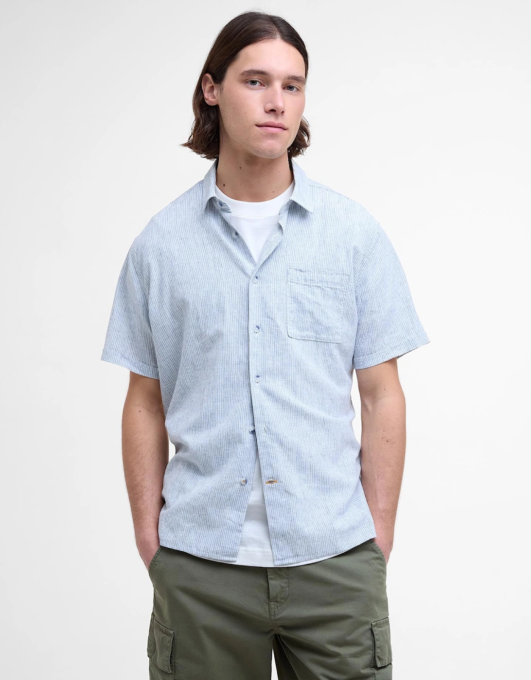 Tindale Stripe Shirt  BU28 Bleached Blue