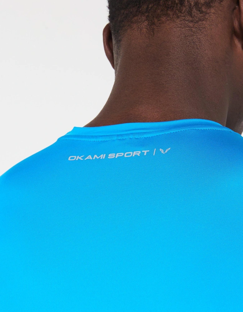 Mens Brockton Poly Panelled T-Shirt - Blue