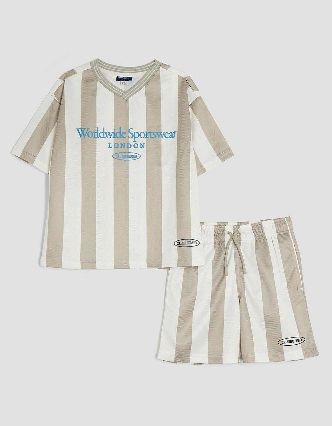Older Boy Stripe T-Shirt And Shorts Set - Green, 2 of 1