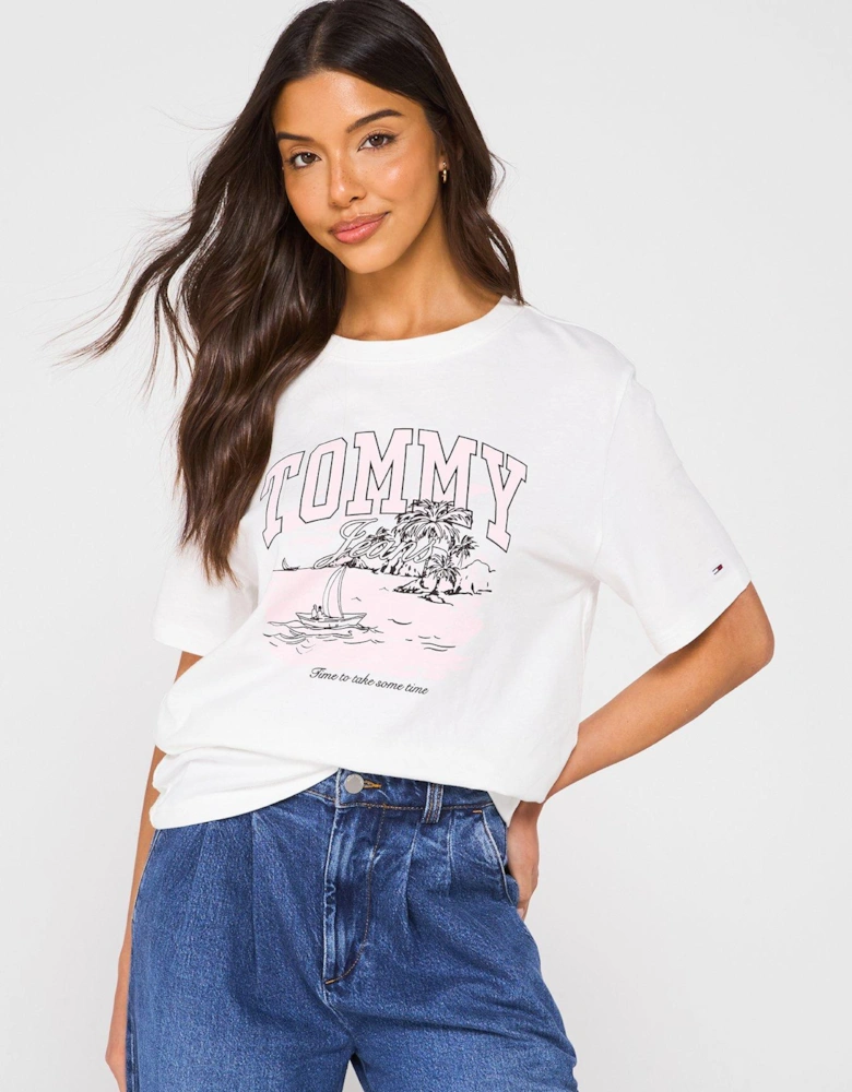 Tropical Print T-Shirt - White
