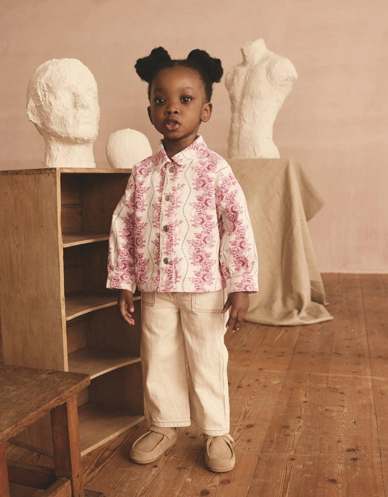 Floral Printed Shacket - Pink