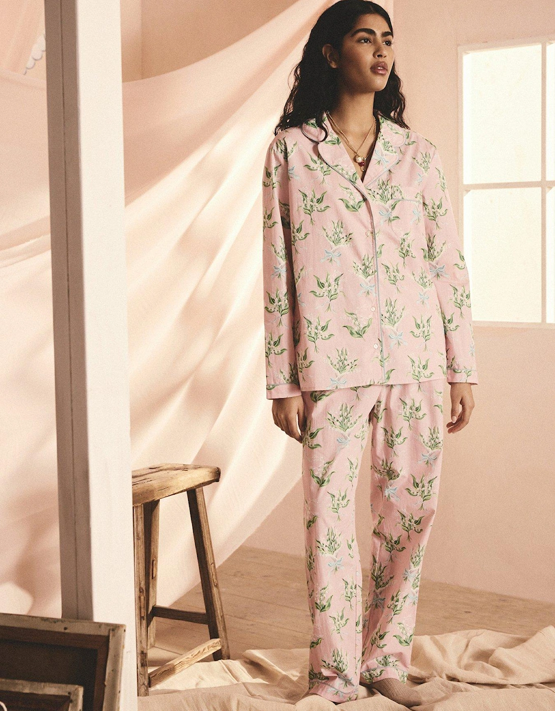 Lily Of The Valley Button Up Pyjamas - Pink, 2 of 1