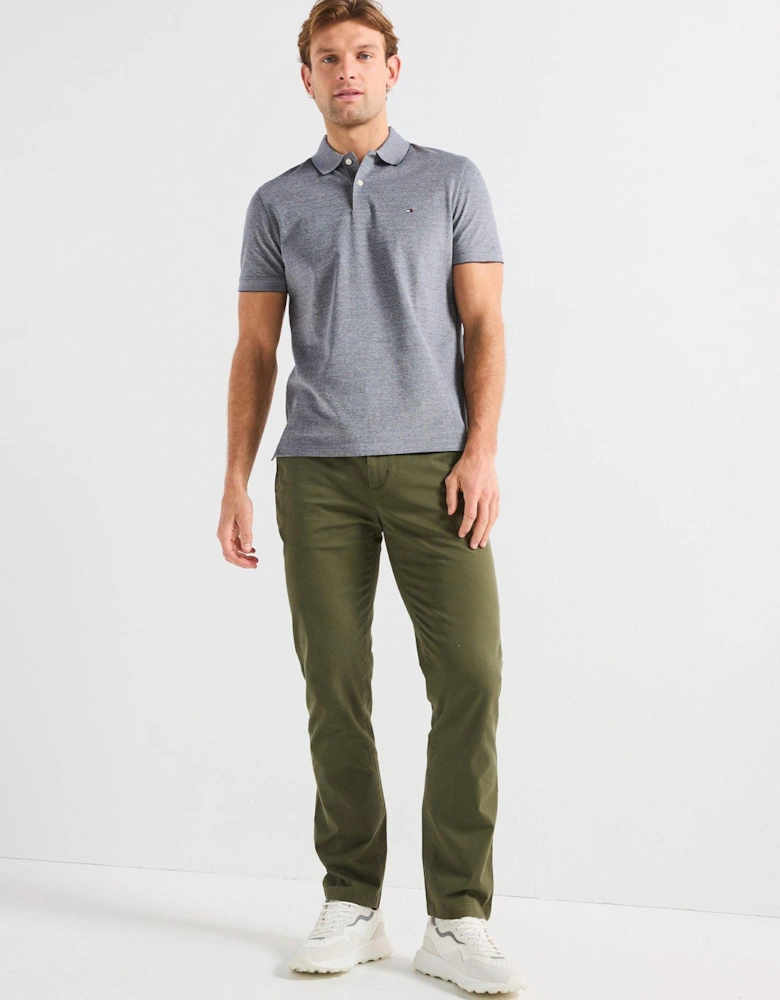 Regular Fit Oxford Micropattern Polo Shirt - Dark Grey