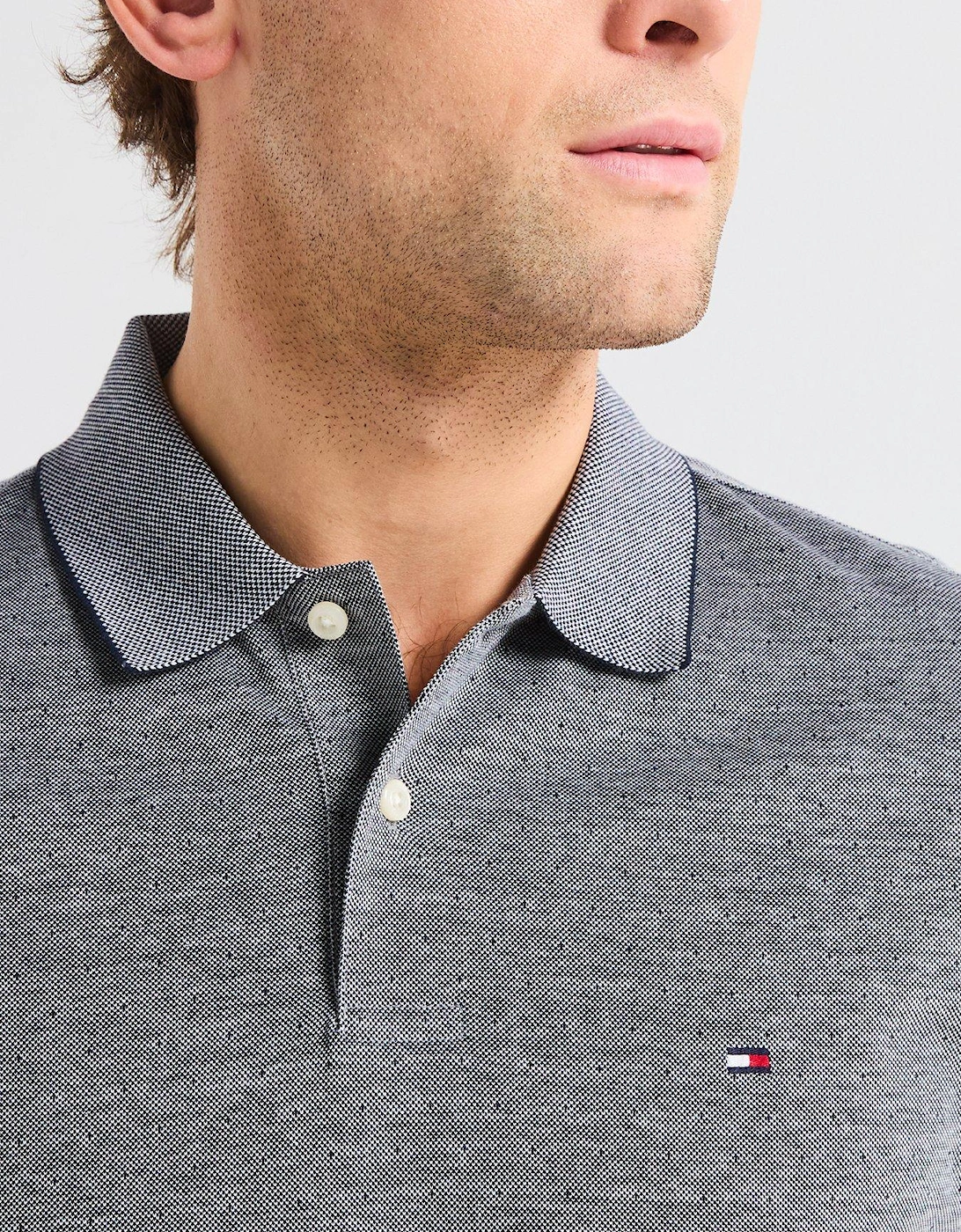 Regular Fit Oxford Micropattern Polo Shirt - Dark Grey
