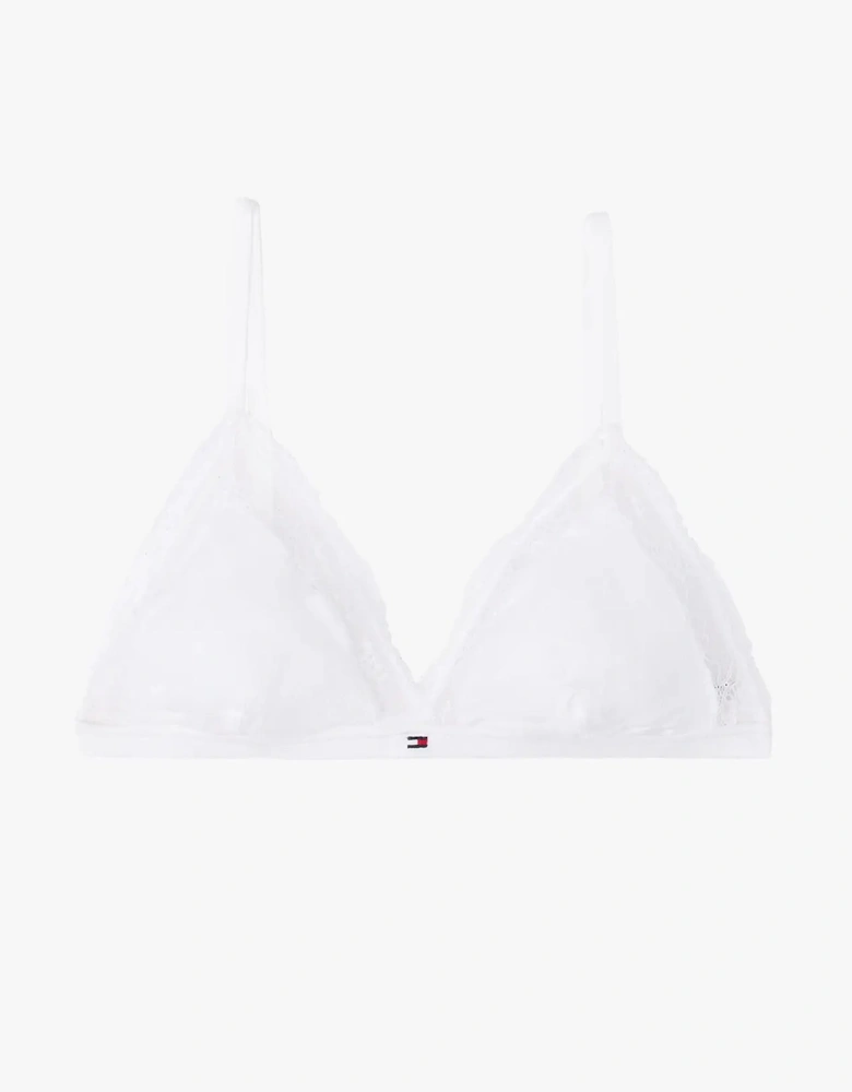 RIBBED Womens Unlined Triangle Bra White