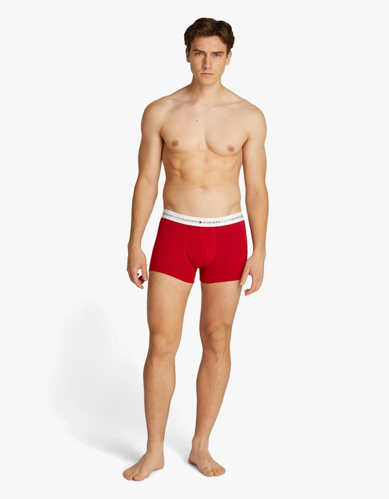 3 Pack Mens Logo Waistband Trunks Multicoloured