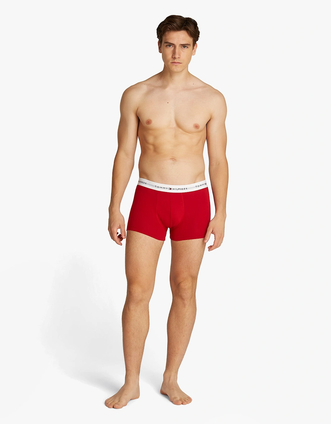 3 Pack Mens Logo Waistband Trunks Multicoloured