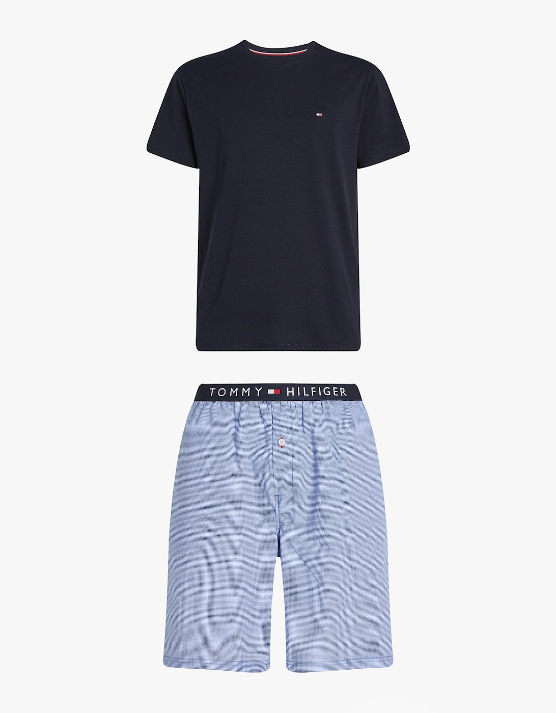 PURE COTTON Pyjama Set Mens Desert Sky / Mini Gingham