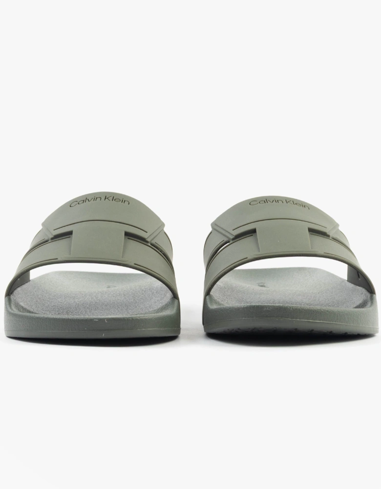 POOL SLIDE DOUBLE T Mens Sliders Dark Olive