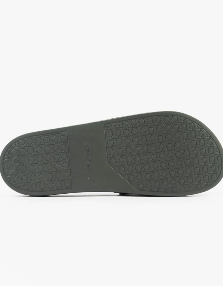 POOL SLIDE DOUBLE T Mens Sliders Dark Olive