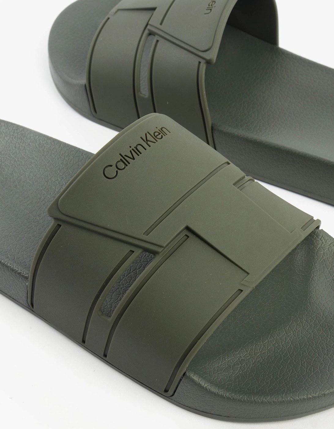 POOL SLIDE DOUBLE T Mens Sliders Dark Olive