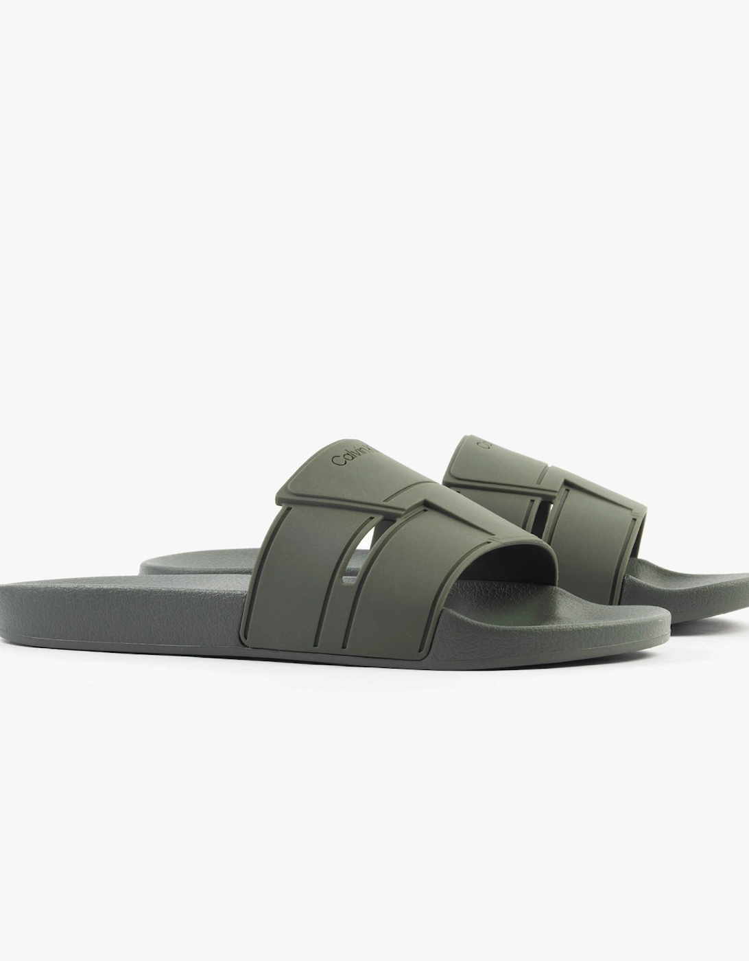 POOL SLIDE DOUBLE T Mens Sliders Dark Olive