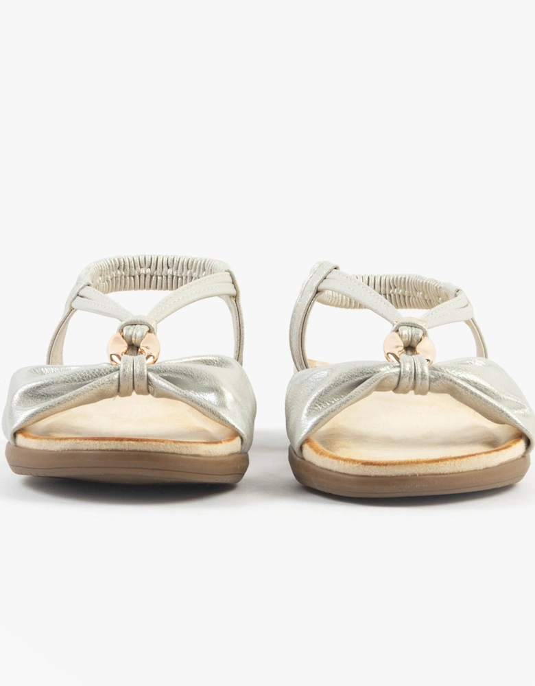 JAN Womens Sandals White Metallic