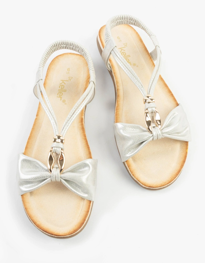 JAN Womens Sandals White Metallic