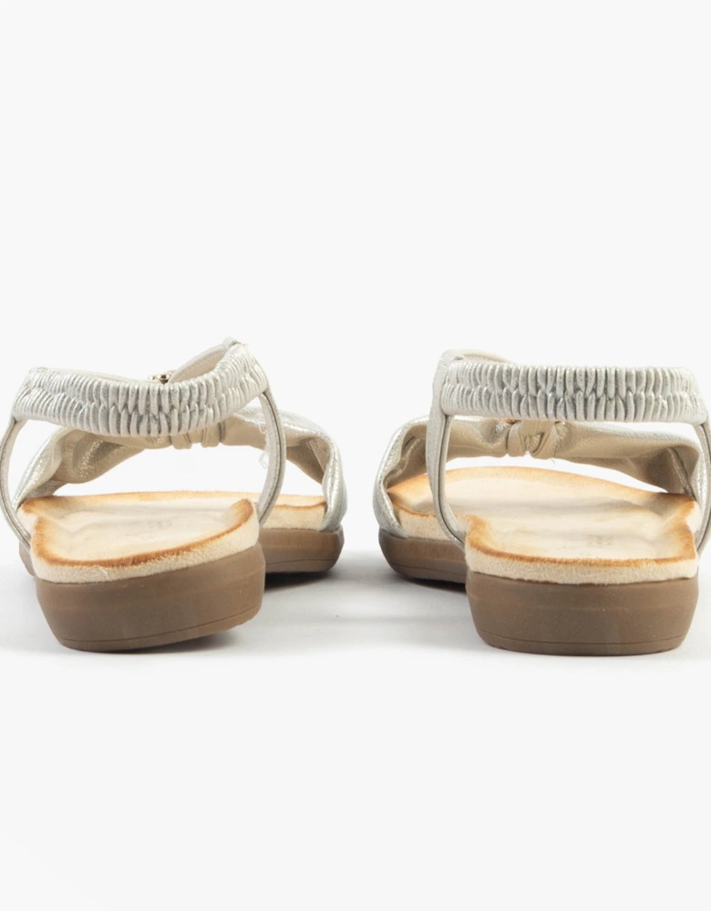 JAN Womens Sandals White Metallic