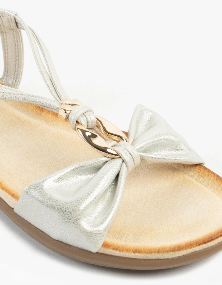 JAN Womens Sandals White Metallic