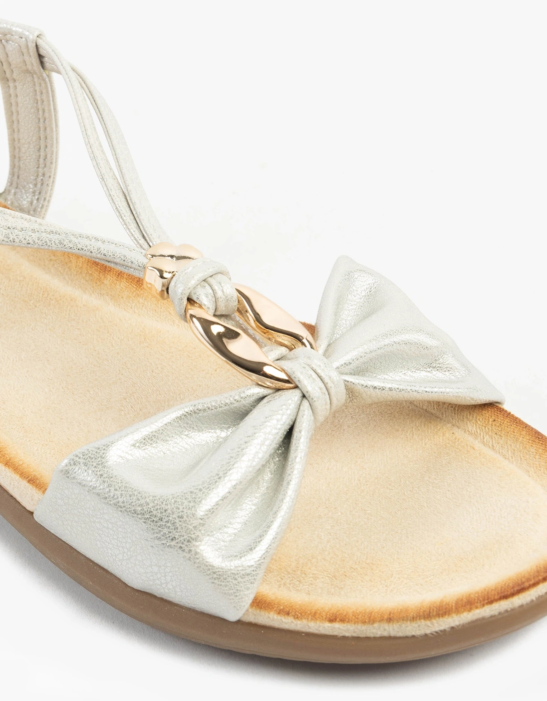 JAN Womens Sandals White Metallic