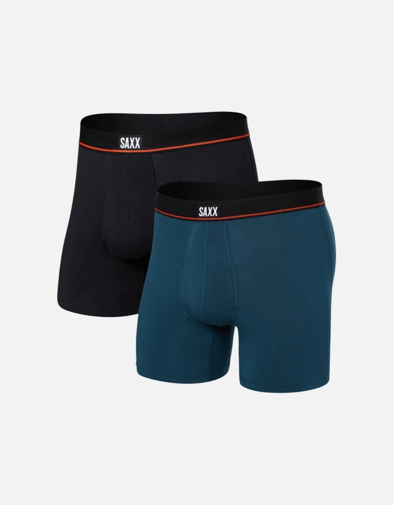 Mens Non-Stop Stretch Cotton 2 Pack Boxer Shorts