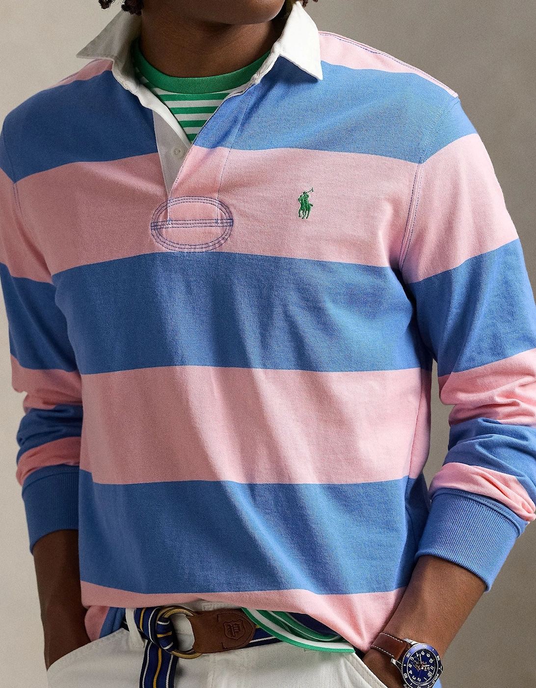 Ralph Lauren Rugby Shirt - Garden Pink/ New England