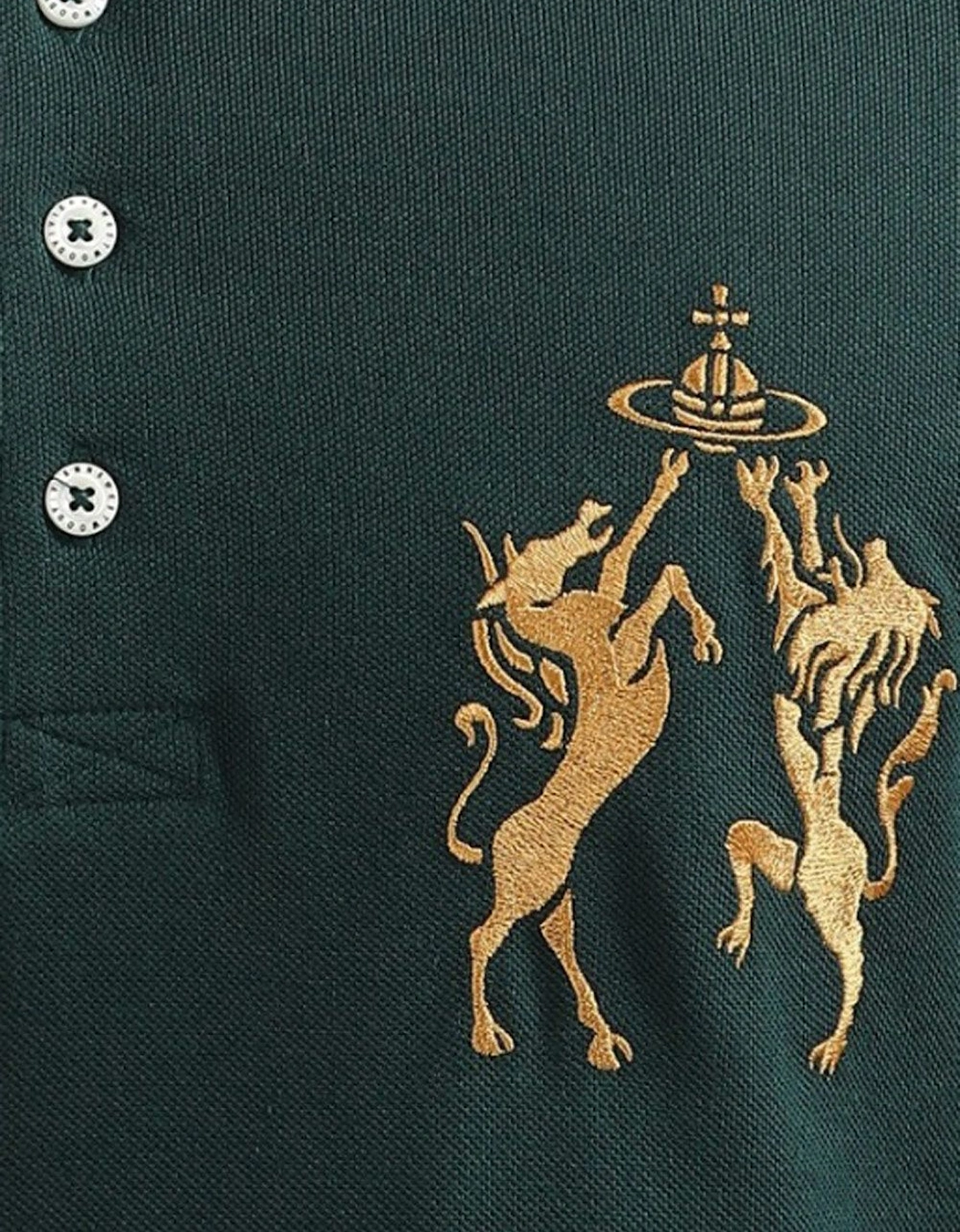 Men's Green Lion & Unicorn Polo Shirt