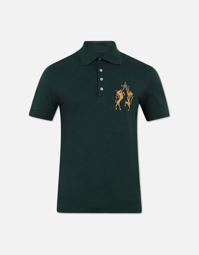Men's Green Lion & Unicorn Polo Shirt
