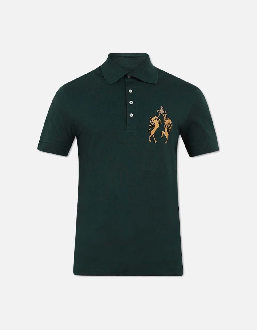 Men's Green Lion & Unicorn Polo Shirt, 6 of 5