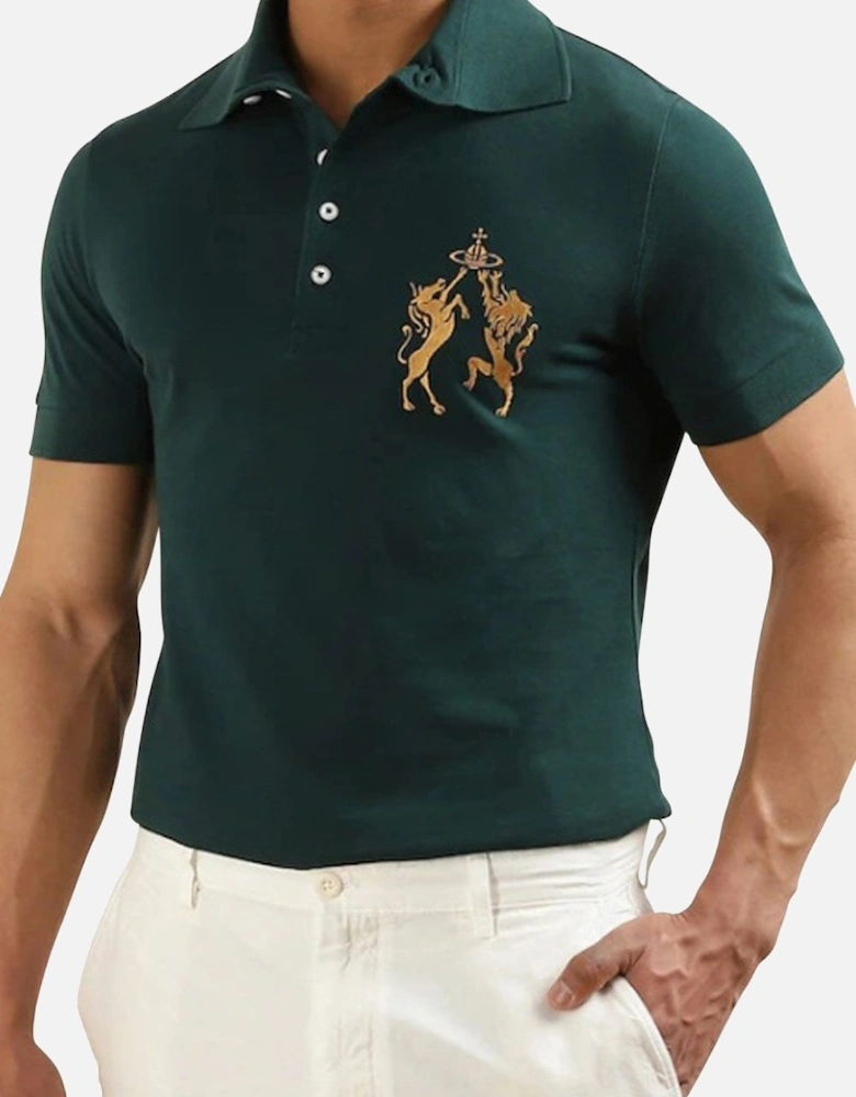 Men's Green Lion & Unicorn Polo Shirt