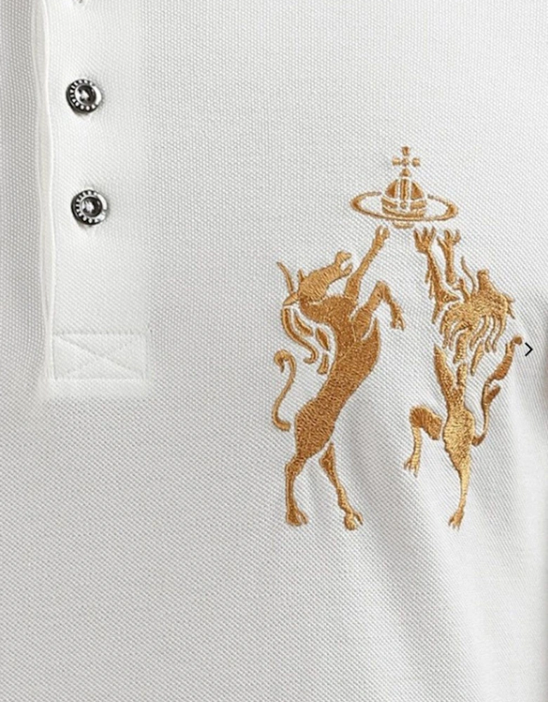 Men's White Lion & Unicorn Polo Shirt