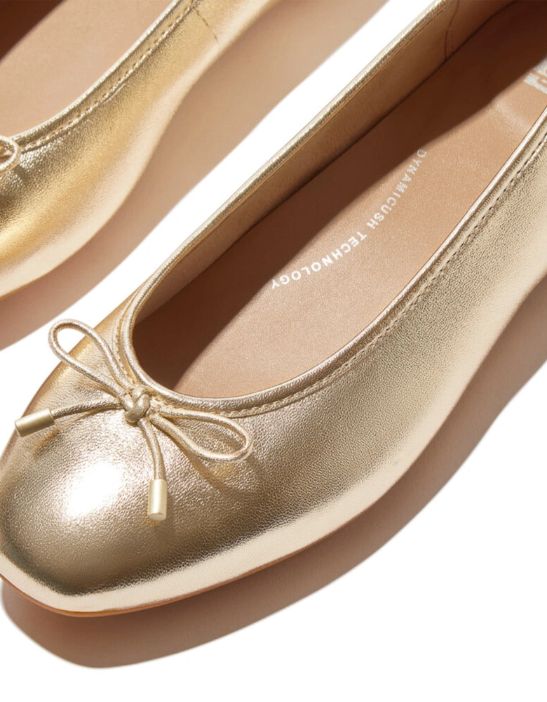 DELICATO BOW SOFT Womens Ballet Flats Platino