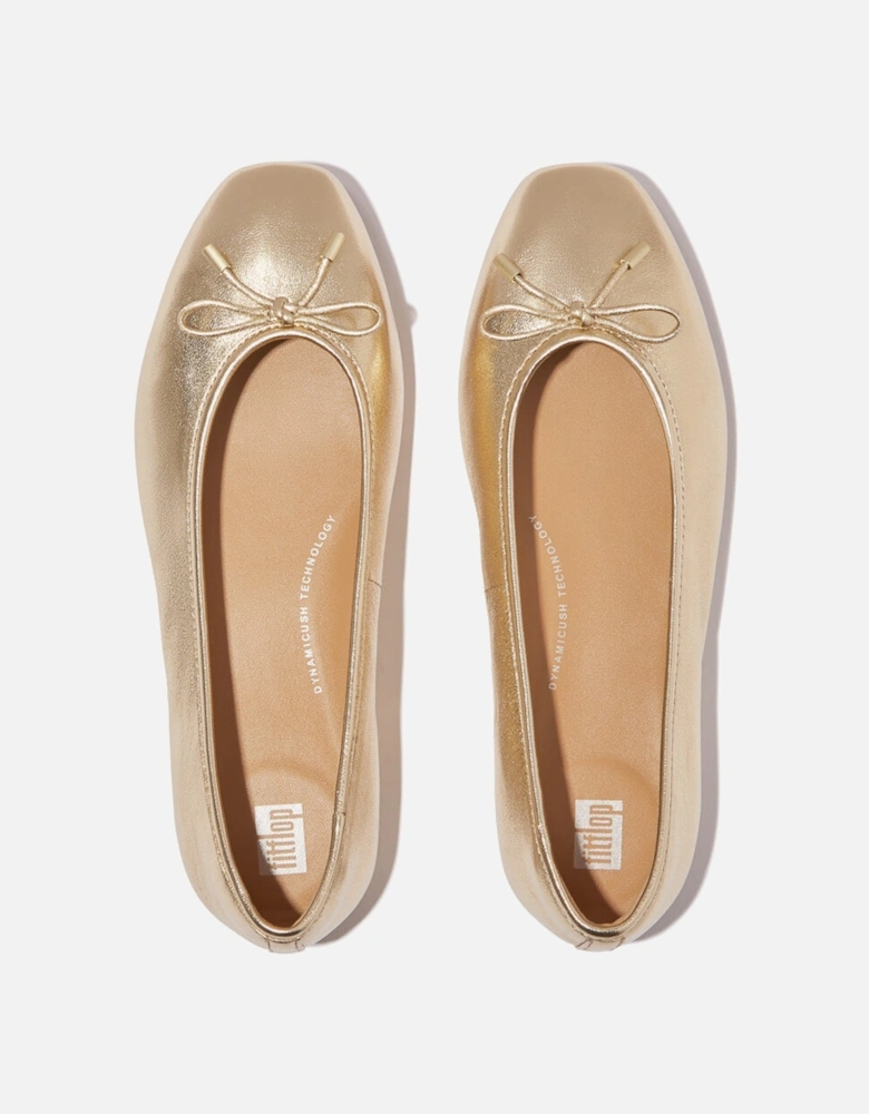 DELICATO BOW SOFT Womens Ballet Flats Platino