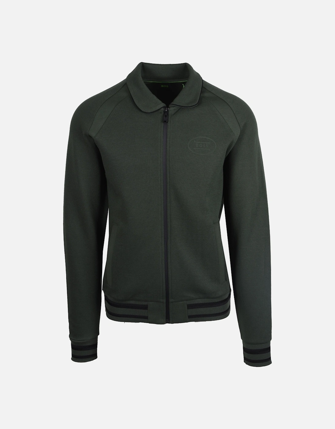 Boss Green Seth Heritage Full Zip Knitwear Open Green, 6 of 5