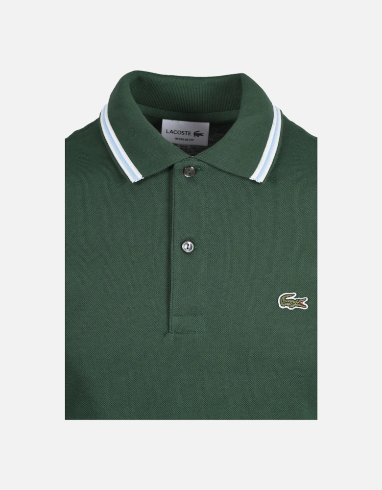 Tipped Collar Polo Green