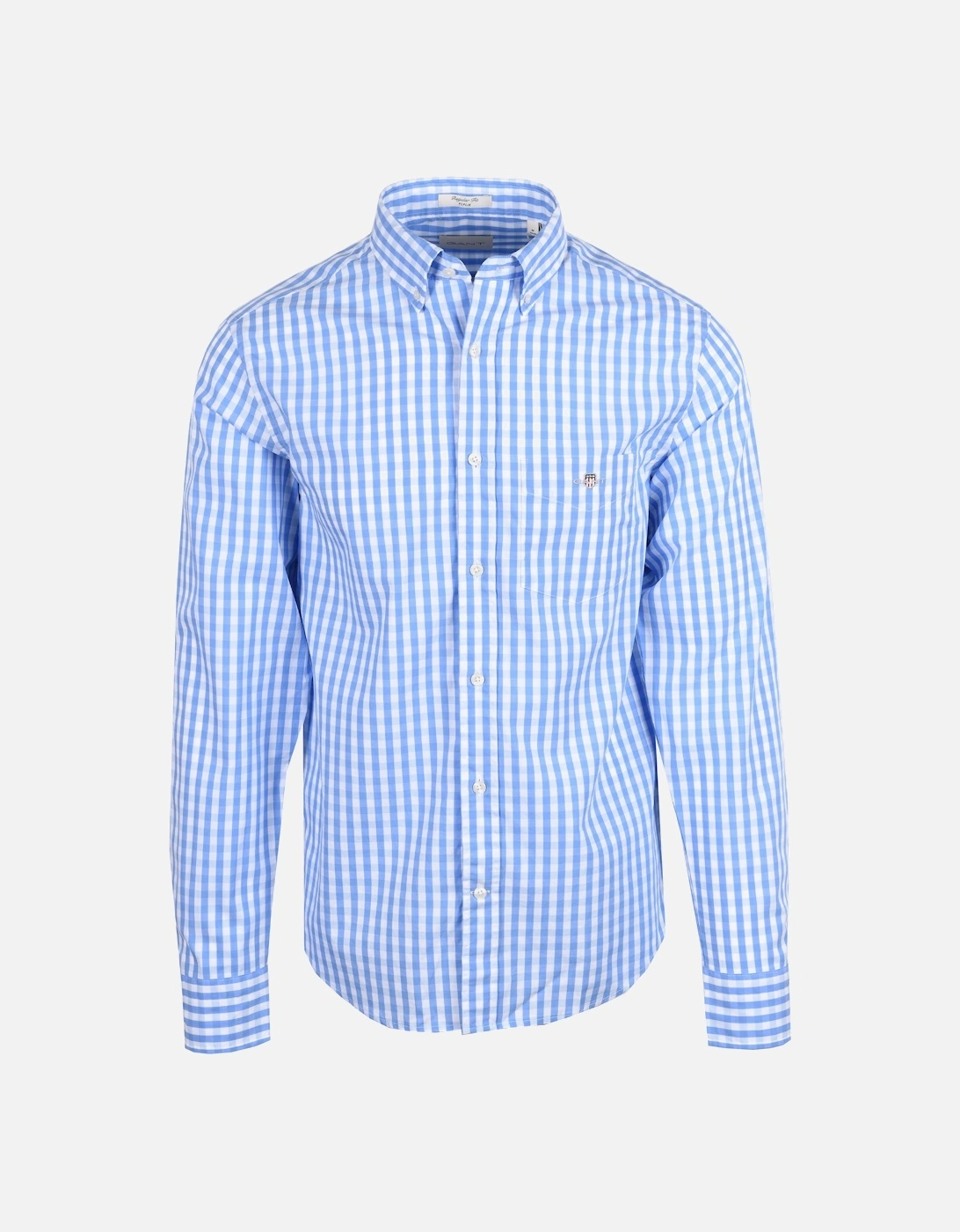 Reg Classic Poplin Gingham Check Shirt Perfect Blue, 5 of 4