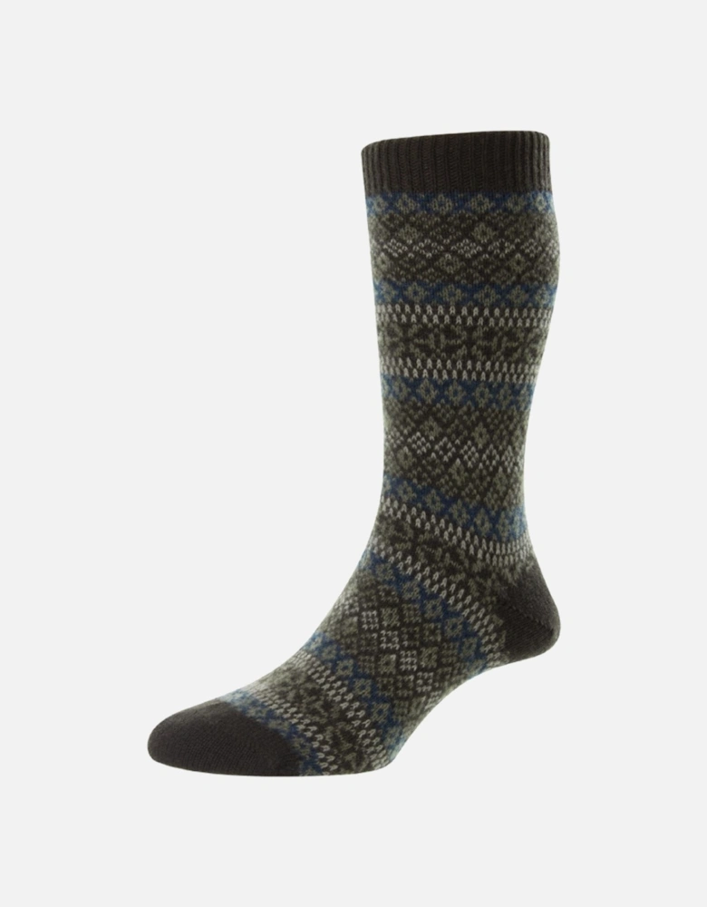 Men's Sherborne Fair Isle Cashmere Sock