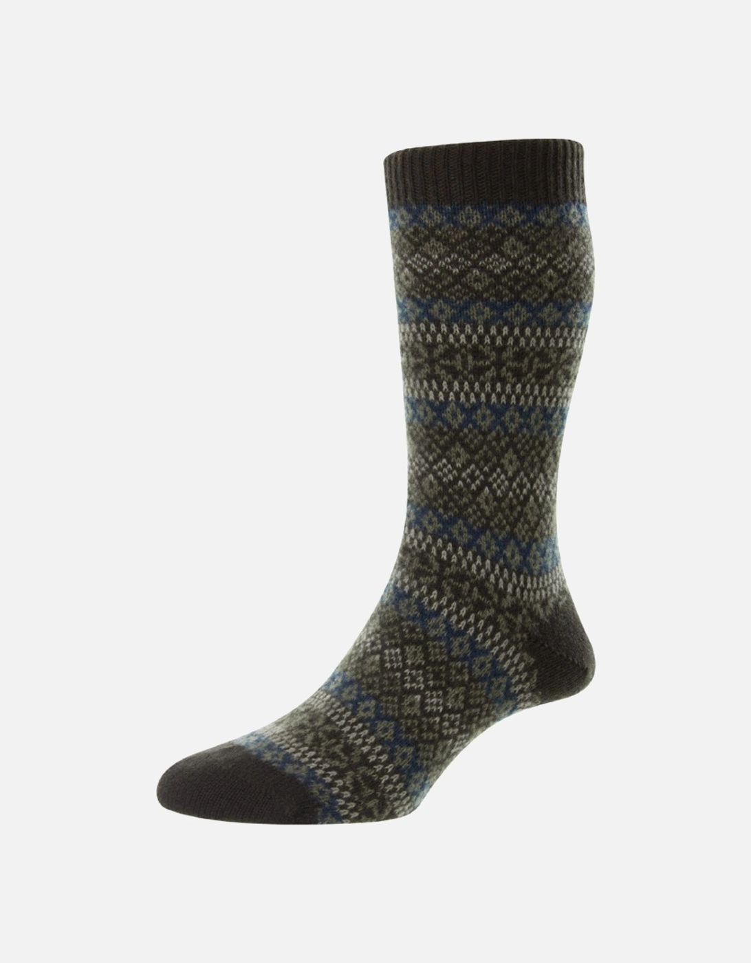 Men's Sherborne Fair Isle Cashmere Sock, 2 of 1