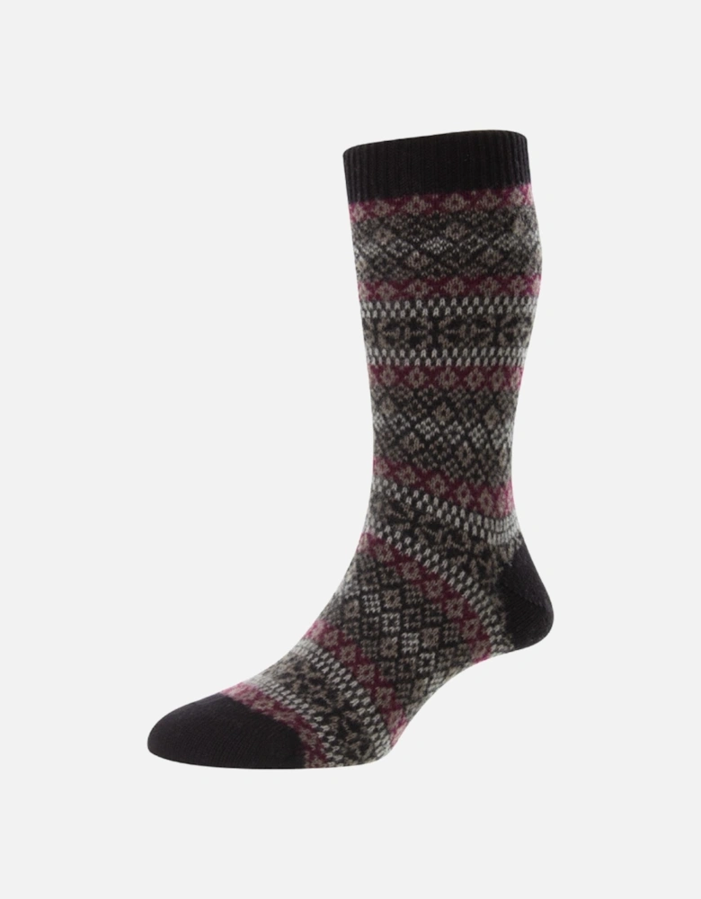 Men's Sherborne Fair Isle Cashmere Sock