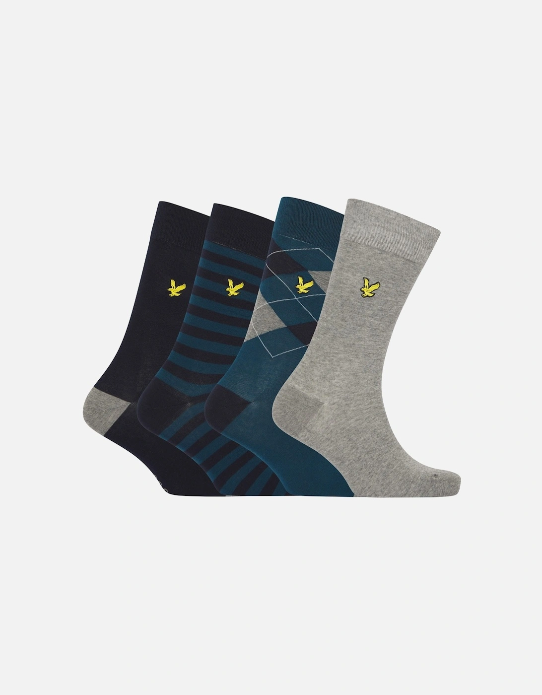 Lyle And Scott Men's 4 Pack of Dress Socks - Multi - Size: 7/8.5/8/7.5/9/9.5/10/10.5/11