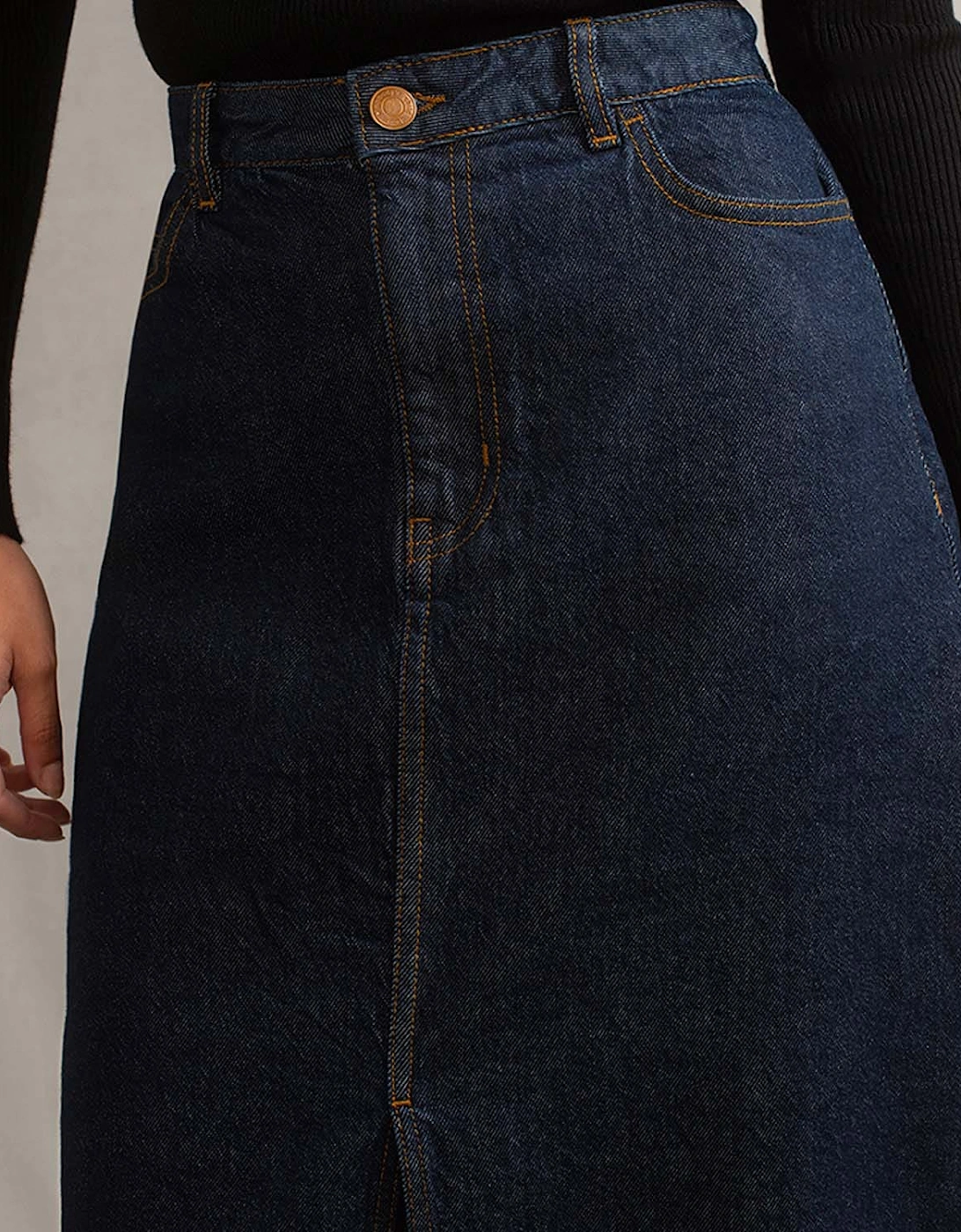 Denim Column Skirt