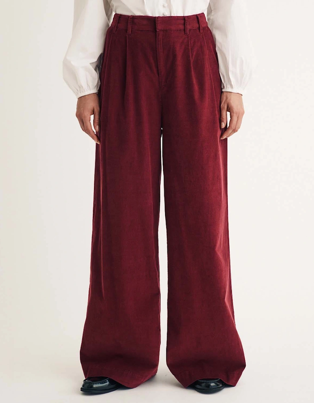 Ava Cord Pleated Wide Leg Trousers, 5 of 4